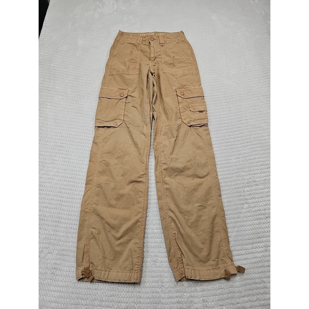 American Eagle Outfitters Wide Leg Cargo Pants in Khaki